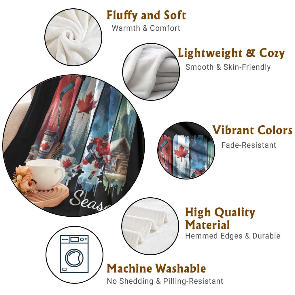 Christmas Canada Ice Hockey Lover Throw Blanket Tis The Season - Wonder Print Shop