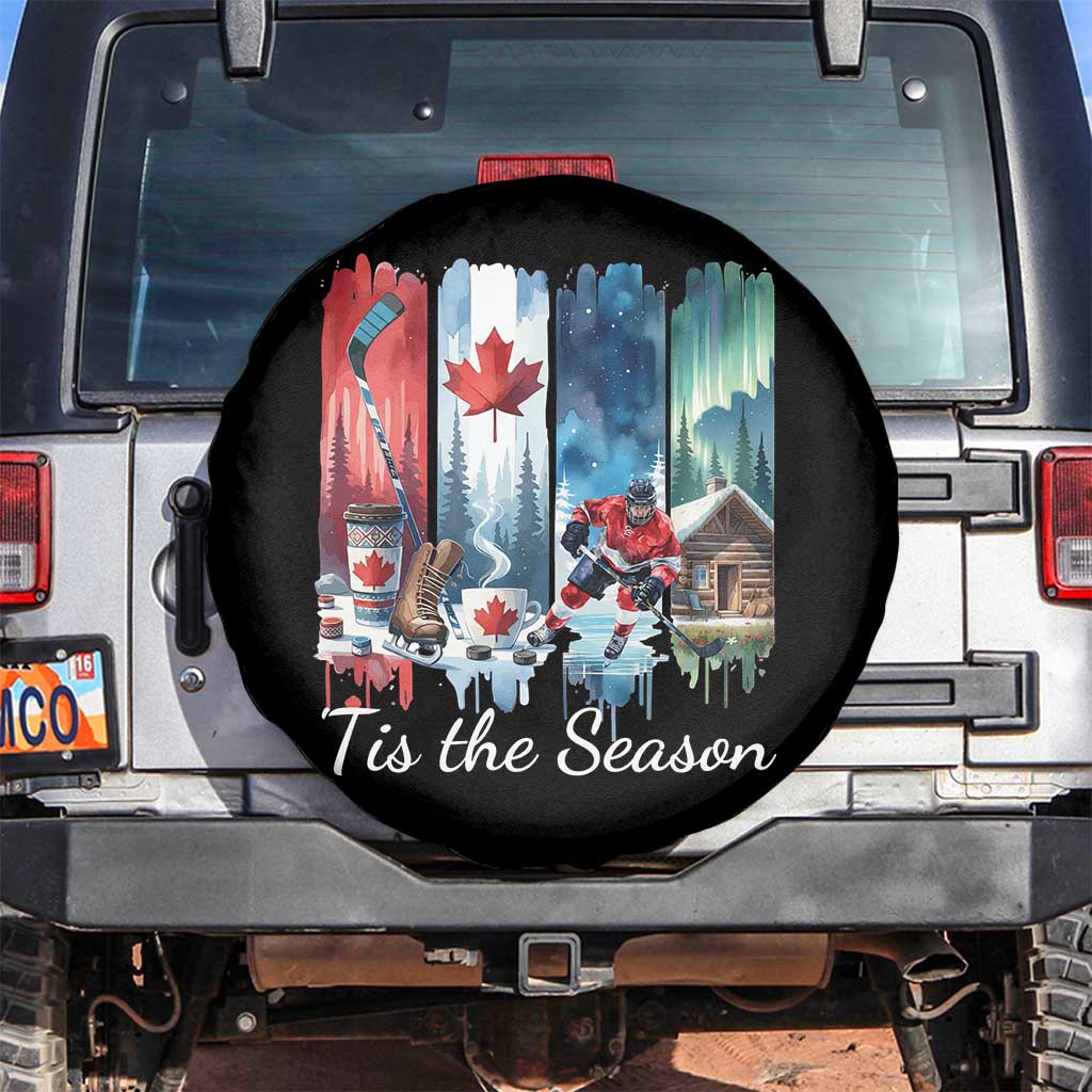 Christmas Canada Ice Hockey Lover Spare Tire Cover Tis The Season - Wonder Print Shop
