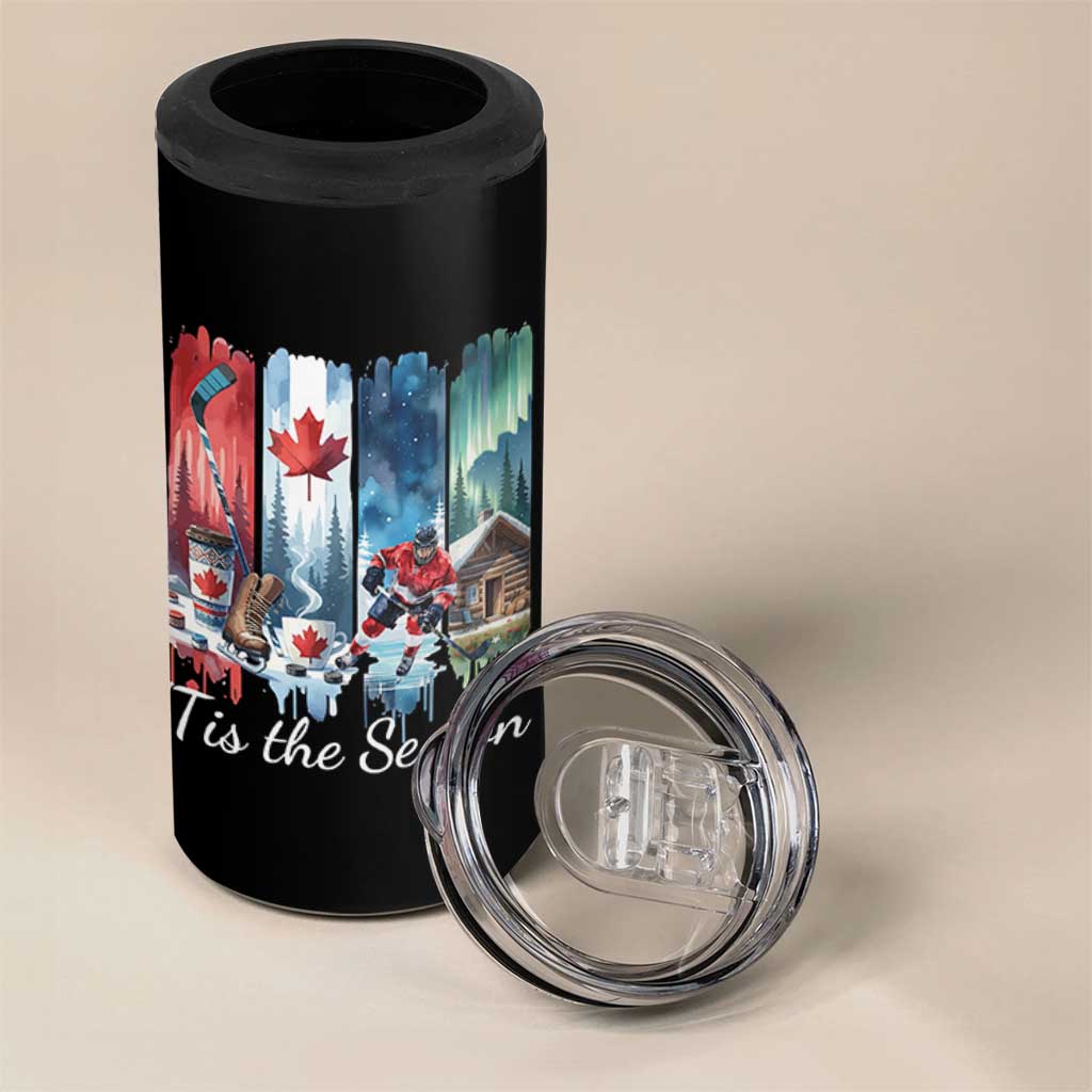 Christmas Canada Ice Hockey Lover 4 in 1 Can Cooler Tumbler Tis The Season - Wonder Print Shop