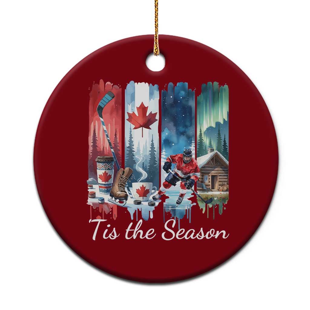 Christmas Canada Ice Hockey Lover Ceramic Ornament Tis The Season - Wonder Print Shop
