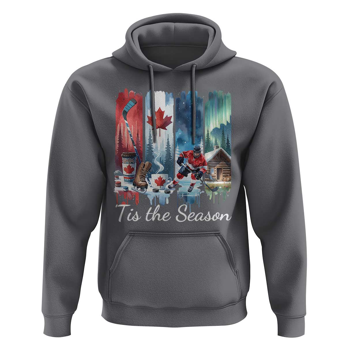 Christmas Canada Ice Hockey Lover Hoodie Tis The Season - Wonder Print Shop