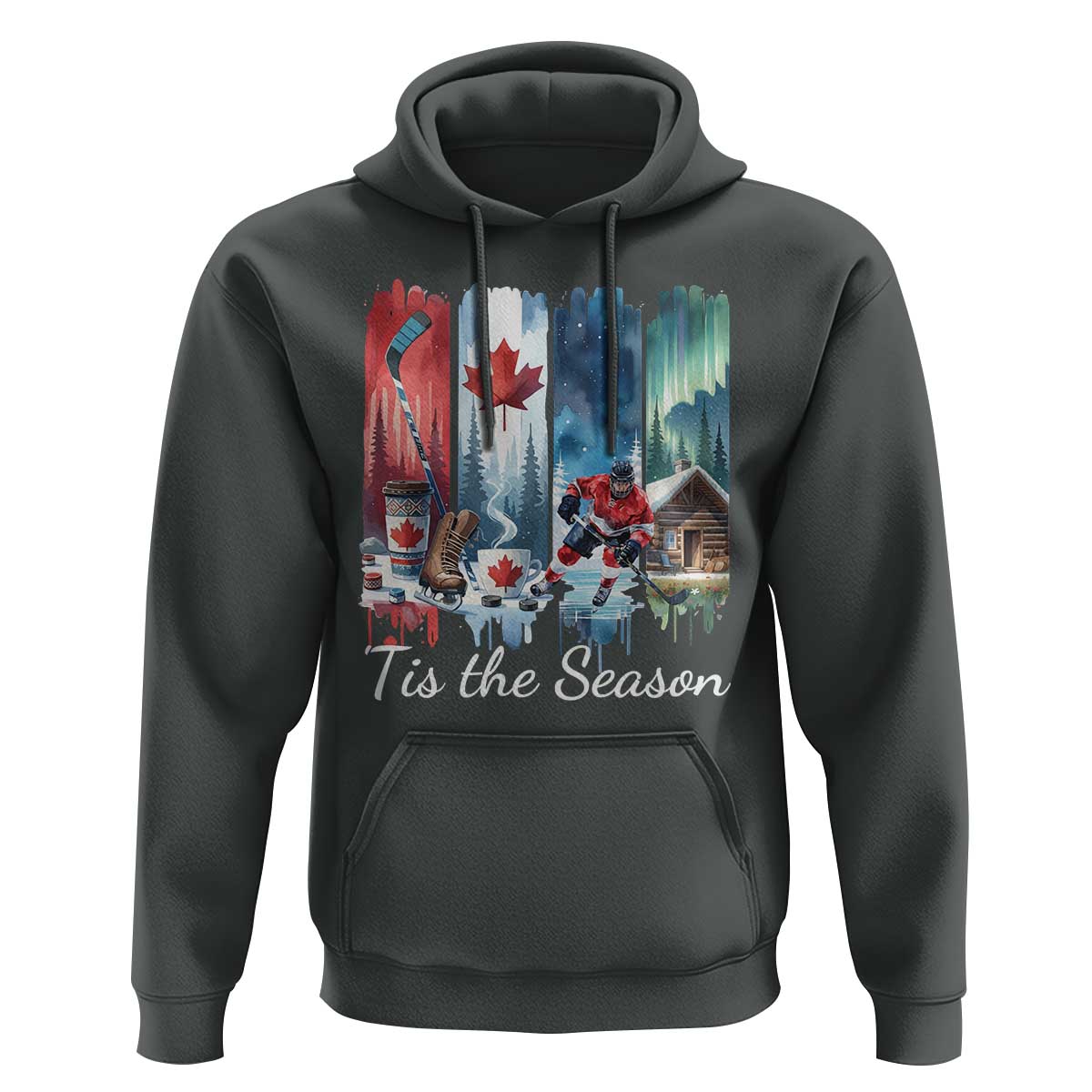 Christmas Canada Ice Hockey Lover Hoodie Tis The Season - Wonder Print Shop