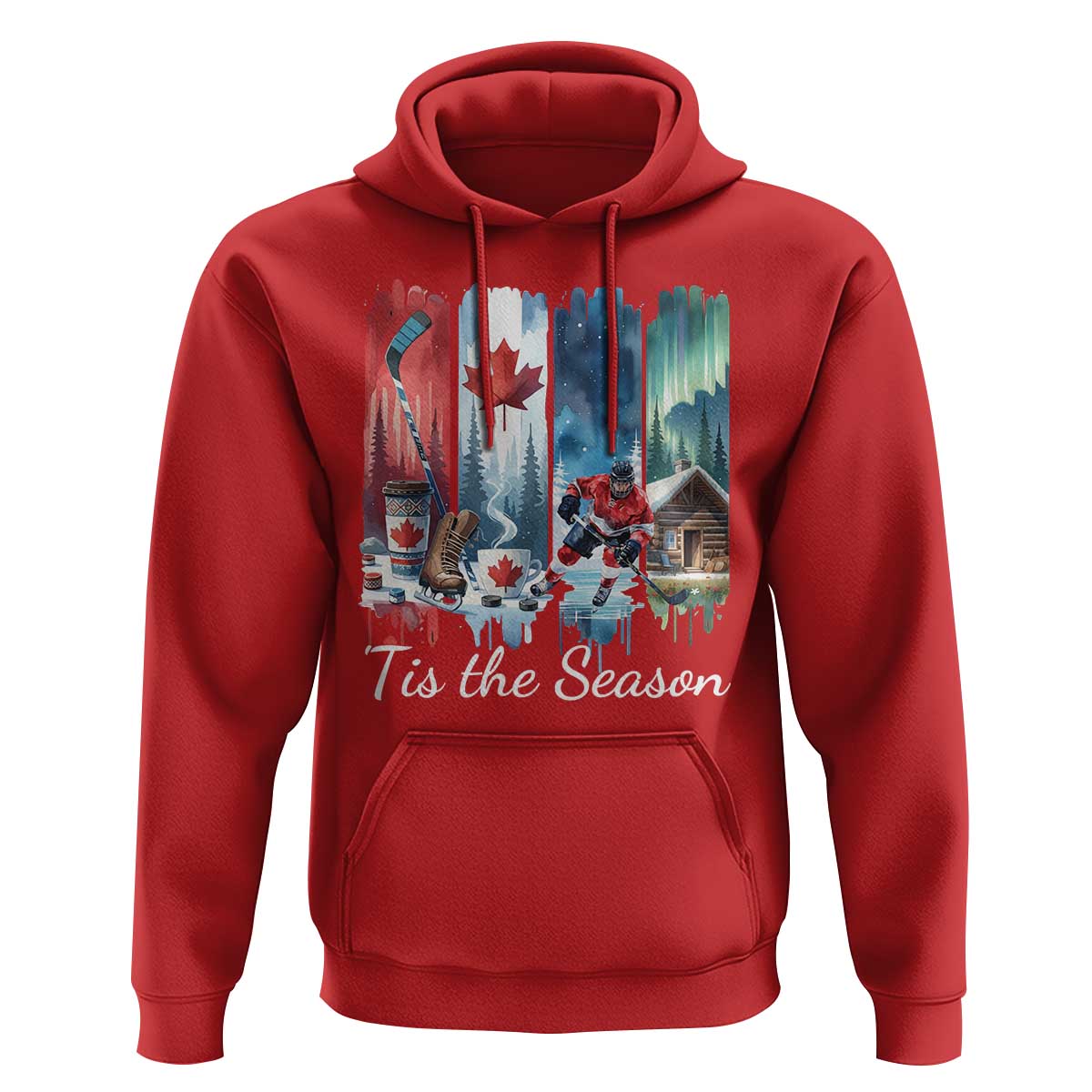 Christmas Canada Ice Hockey Lover Hoodie Tis The Season - Wonder Print Shop