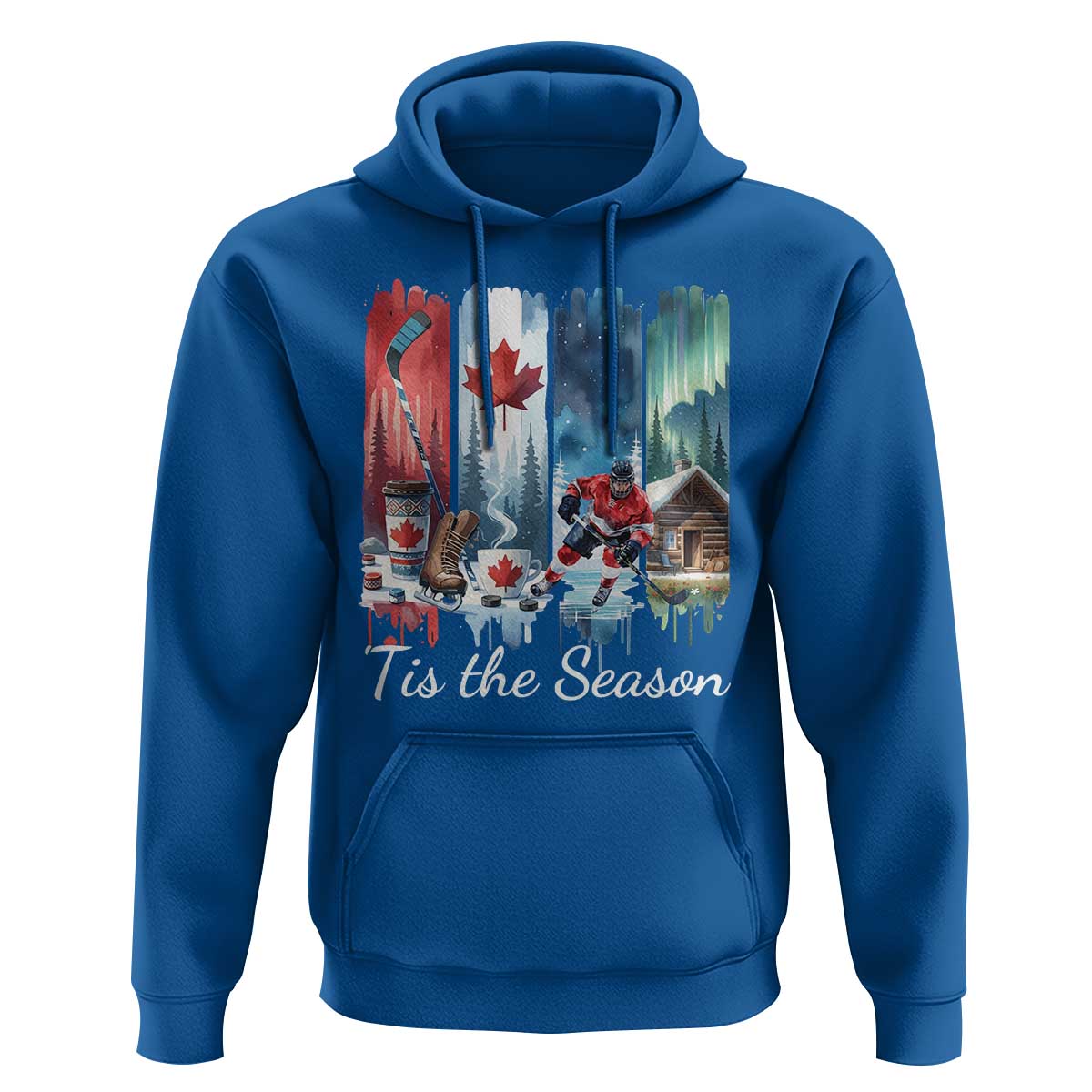 Christmas Canada Ice Hockey Lover Hoodie Tis The Season - Wonder Print Shop