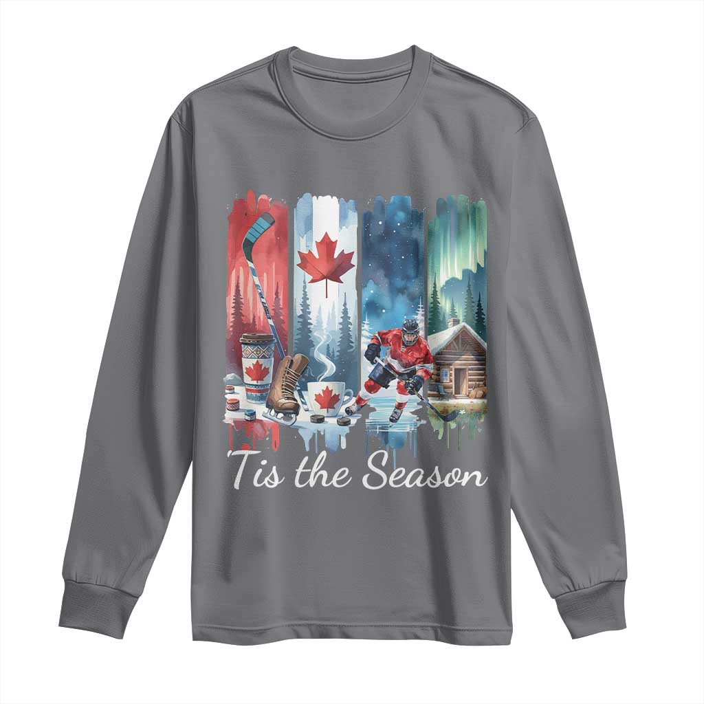 Christmas Canada Ice Hockey Lover Long Sleeve Shirt Tis The Season - Wonder Print Shop