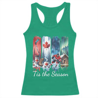 Christmas Canada Ice Hockey Lover Racerback Tank Top Tis The Season - Wonder Print Shop