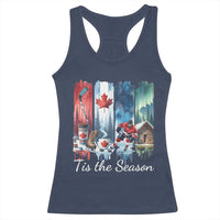 Christmas Canada Ice Hockey Lover Racerback Tank Top Tis The Season - Wonder Print Shop
