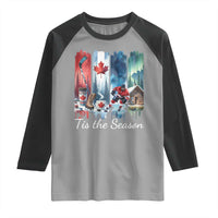 Christmas Canada Ice Hockey Lover Raglan Shirt Tis The Season - Wonder Print Shop