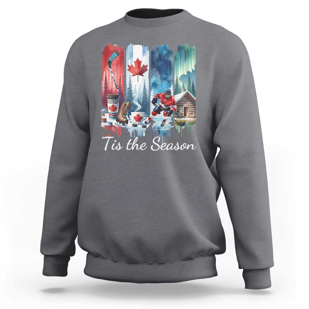 Christmas Canada Ice Hockey Lover Sweatshirt Tis The Season - Wonder Print Shop