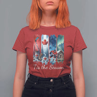 Christmas Canada Ice Hockey Lover T Shirt For Women Tis The Season - Wonder Print Shop