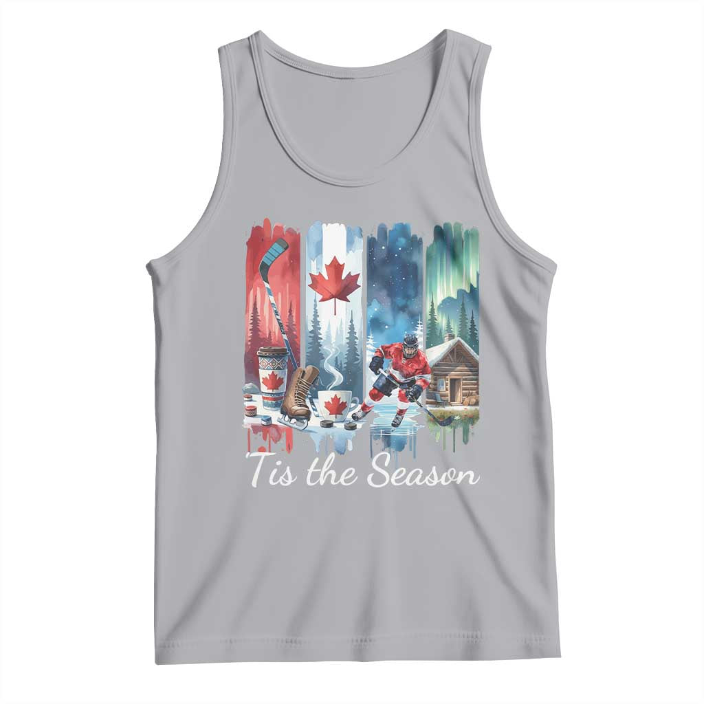 Christmas Canada Ice Hockey Lover Tank Top Tis The Season - Wonder Print Shop