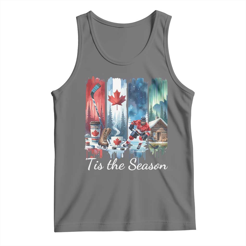Christmas Canada Ice Hockey Lover Tank Top Tis The Season - Wonder Print Shop