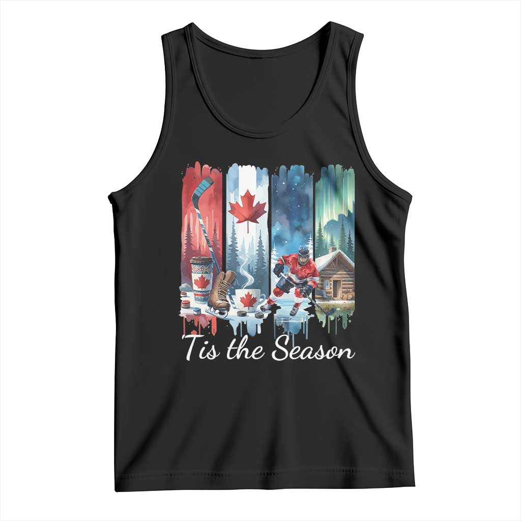 Christmas Canada Ice Hockey Lover Tank Top Tis The Season - Wonder Print Shop