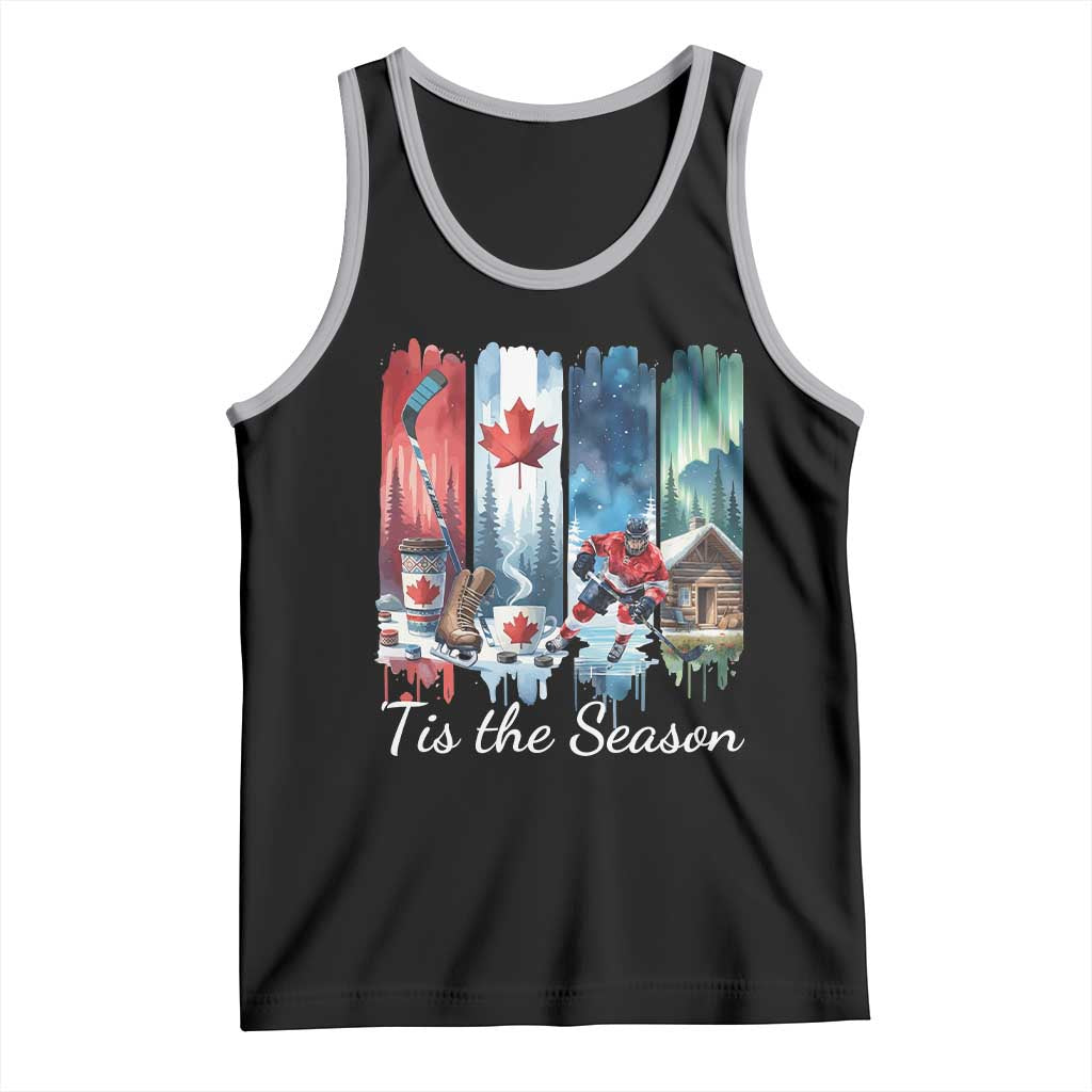 Christmas Canada Ice Hockey Lover Tank Top Tis The Season - Wonder Print Shop
