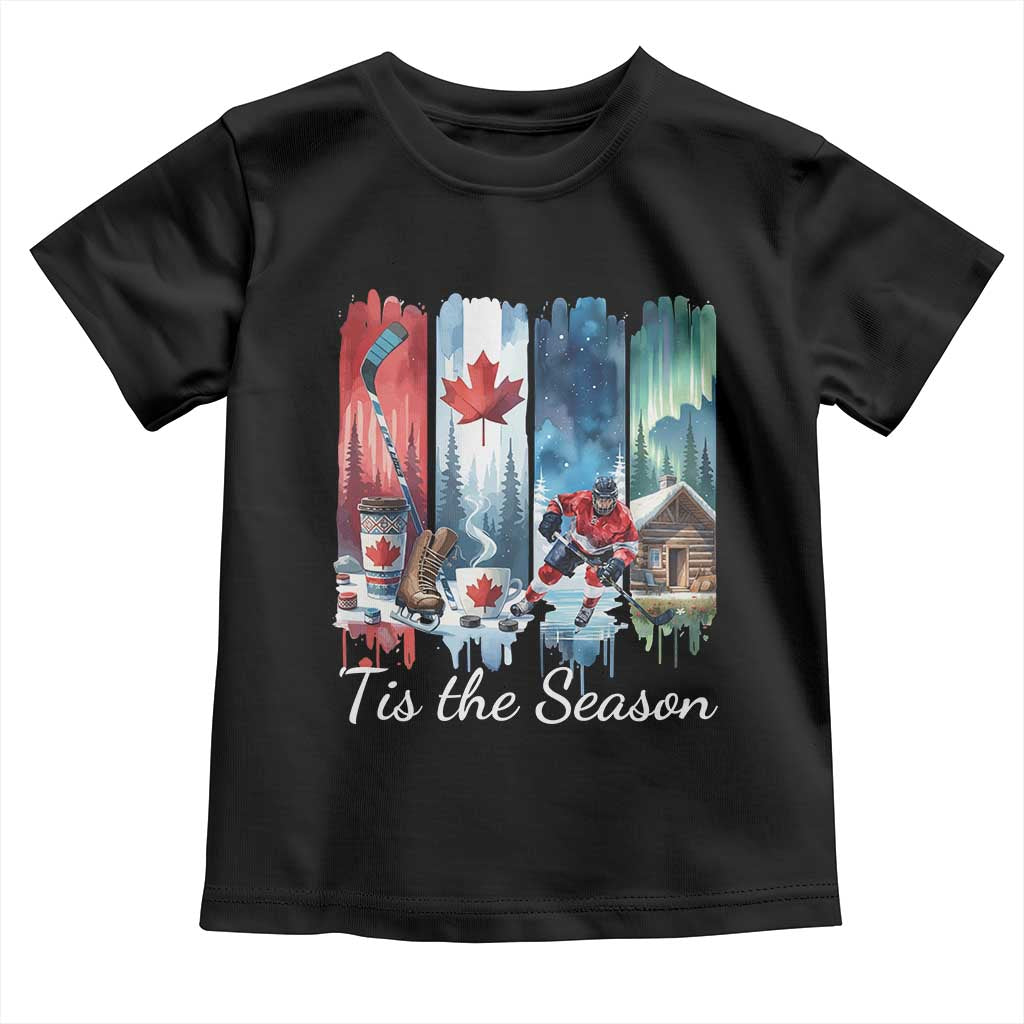 Christmas Canada Ice Hockey Lover Toddler T Shirt Tis The Season - Wonder Print Shop