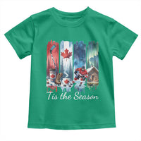Christmas Canada Ice Hockey Lover Toddler T Shirt Tis The Season - Wonder Print Shop