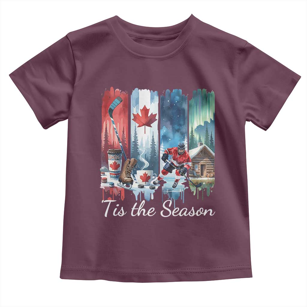Christmas Canada Ice Hockey Lover Toddler T Shirt Tis The Season - Wonder Print Shop