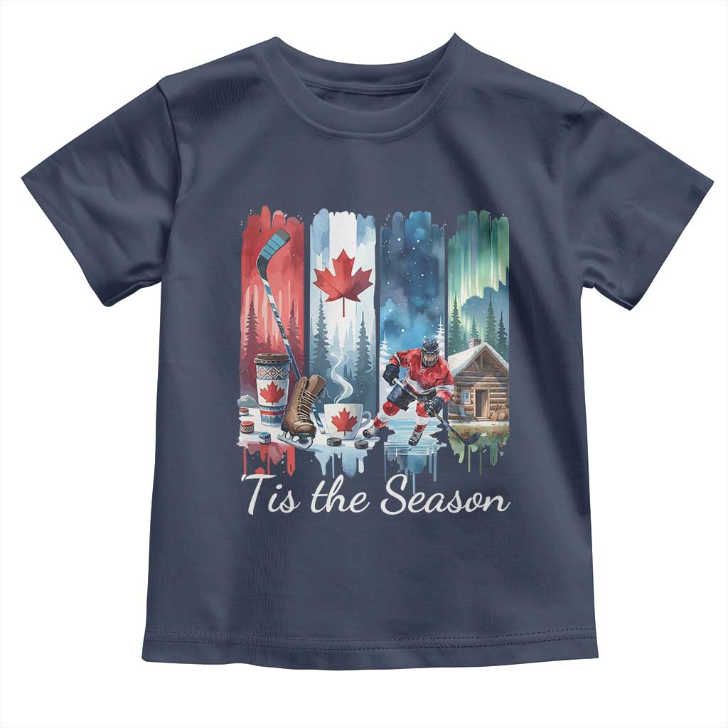 Christmas Canada Ice Hockey Lover Toddler T Shirt Tis The Season - Wonder Print Shop