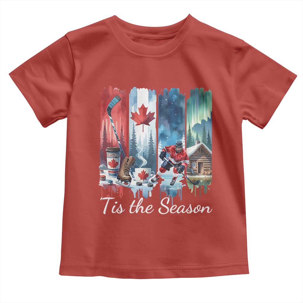 Christmas Canada Ice Hockey Lover Toddler T Shirt Tis The Season - Wonder Print Shop