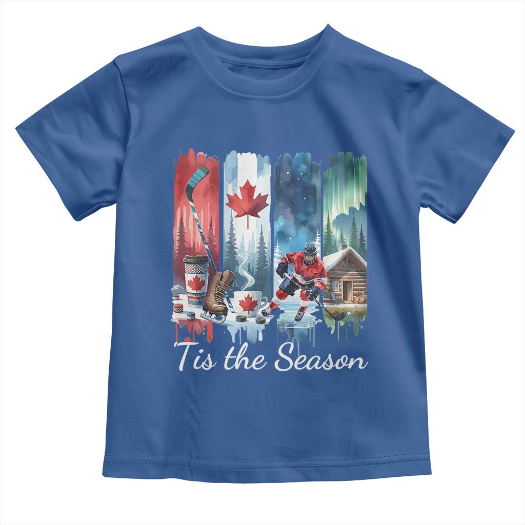 Christmas Canada Ice Hockey Lover Toddler T Shirt Tis The Season - Wonder Print Shop