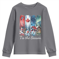 Christmas Canada Ice Hockey Lover Youth Sweatshirt Tis The Season - Wonder Print Shop
