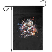 Funny Beaver Playing Ice Hockey Garden Flag Winter Sports Gift - Wonder Print Shop
