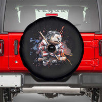 Funny Beaver Playing Ice Hockey Spare Tire Cover Winter Sports Gift - Wonder Print Shop