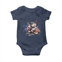 Funny Beaver Playing Ice Hockey Baby Onesie Winter Sports Gift - Wonder Print Shop