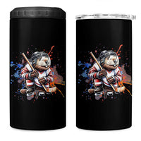 Funny Beaver Playing Ice Hockey 4 in 1 Can Cooler Tumbler Winter Sports Gift - Wonder Print Shop