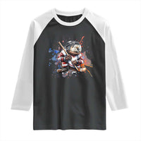 Funny Beaver Playing Ice Hockey Raglan Shirt Winter Sports Gift - Wonder Print Shop