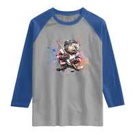 Funny Beaver Playing Ice Hockey Raglan Shirt Winter Sports Gift - Wonder Print Shop