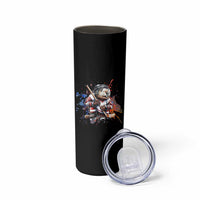 Funny Beaver Playing Ice Hockey Skinny Tumbler Winter Sports Gift - Wonder Print Shop