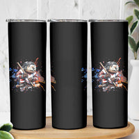 Funny Beaver Playing Ice Hockey Skinny Tumbler Winter Sports Gift - Wonder Print Shop