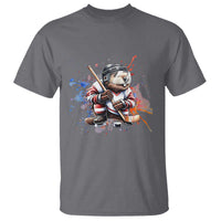 Funny Beaver Playing Ice Hockey T Shirt Winter Sports Gift - Wonder Print Shop
