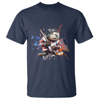 Funny Beaver Playing Ice Hockey T Shirt Winter Sports Gift - Wonder Print Shop