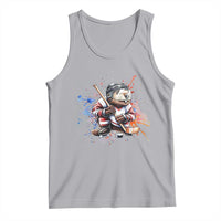 Funny Beaver Playing Ice Hockey Tank Top Winter Sports Gift - Wonder Print Shop