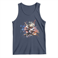 Funny Beaver Playing Ice Hockey Tank Top Winter Sports Gift - Wonder Print Shop
