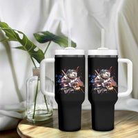Funny Beaver Playing Ice Hockey Tumbler With Handle Winter Sports Gift - Wonder Print Shop