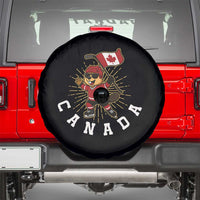 Funny Beaver Playing Ice Hockey With Canada Flag Gift Spare Tire Cover - Wonder Print Shop