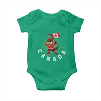 Funny Beaver Playing Ice Hockey With Canada Flag Gift Baby Onesie - Wonder Print Shop