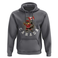 Funny Beaver Playing Ice Hockey With Canada Flag Gift Hoodie - Wonder Print Shop