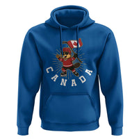 Funny Beaver Playing Ice Hockey With Canada Flag Gift Hoodie - Wonder Print Shop