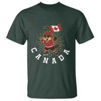 Funny Beaver Playing Ice Hockey With Canada Flag Gift T Shirt - Wonder Print Shop