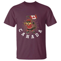 Funny Beaver Playing Ice Hockey With Canada Flag Gift T Shirt - Wonder Print Shop