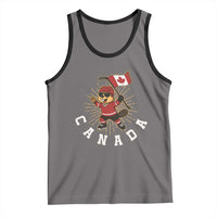 Funny Beaver Playing Ice Hockey With Canada Flag Gift Tank Top - Wonder Print Shop