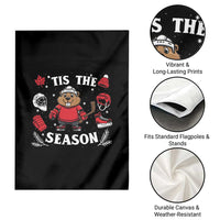 Canadian Ice Hockey Beaver Garden Flag Tis The Season Holiday Gift - Wonder Print Shop