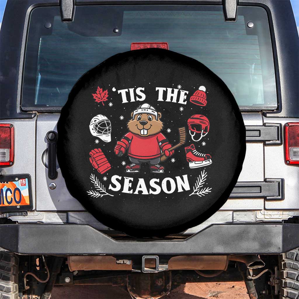 Canadian Ice Hockey Beaver Spare Tire Cover Tis The Season Holiday Gift - Wonder Print Shop