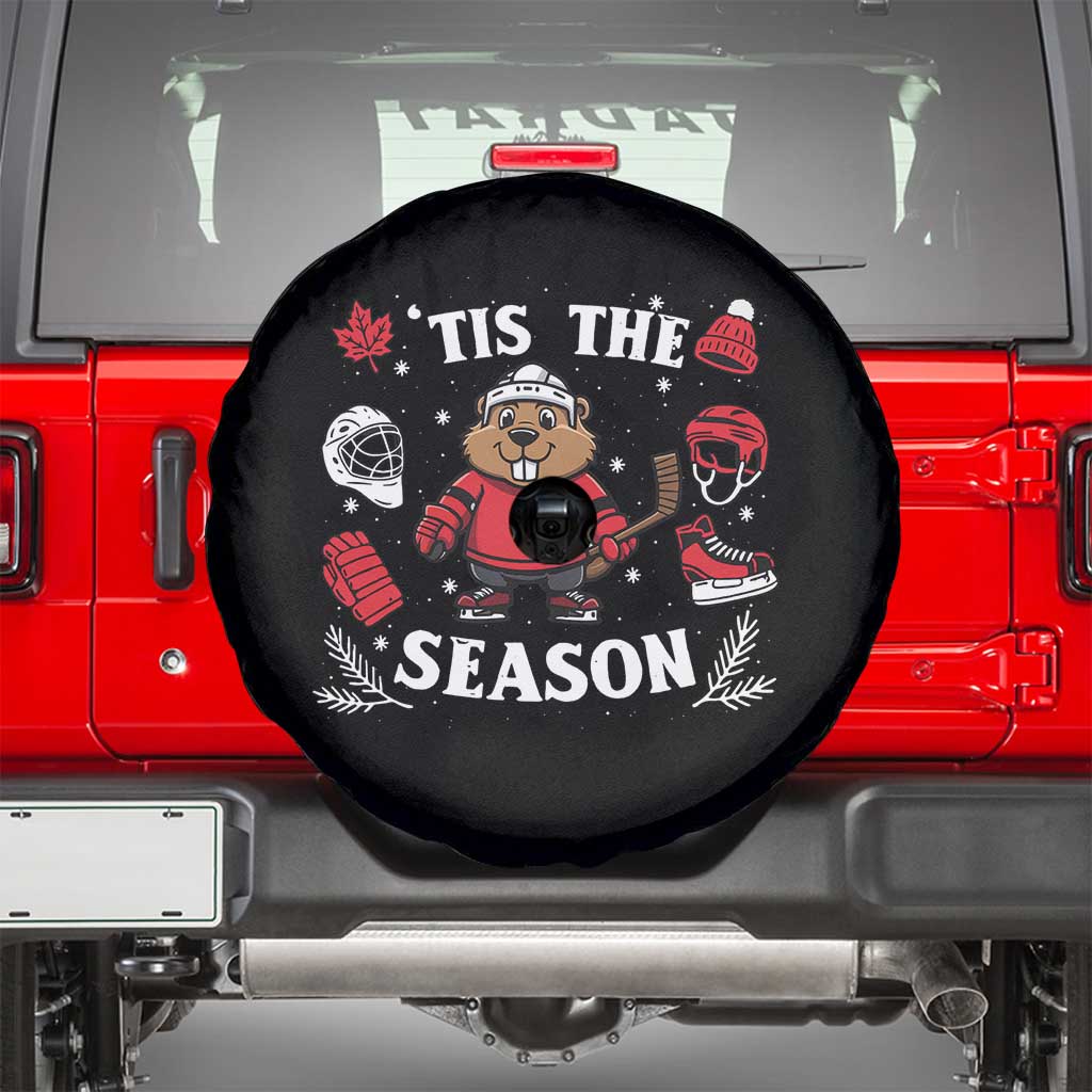 Canadian Ice Hockey Beaver Spare Tire Cover Tis The Season Holiday Gift - Wonder Print Shop