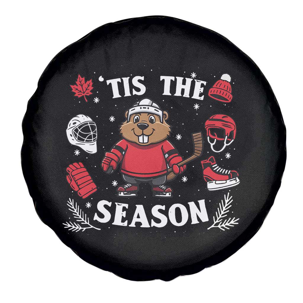 Canadian Ice Hockey Beaver Spare Tire Cover Tis The Season Holiday Gift - Wonder Print Shop