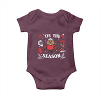 Canadian Ice Hockey Beaver Baby Onesie Tis The Season Holiday Gift - Wonder Print Shop